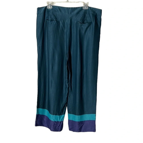 Ann Taylor Loft Wide Leg Cropped Pants. Blue/Purple. Sz14. EUC. - Picture 2 of 6